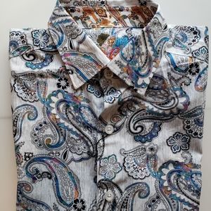 NEW Robert Graham Mens Small Flip Cuff Button Down